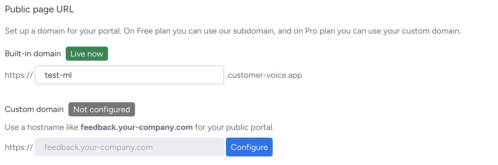 Custom domains